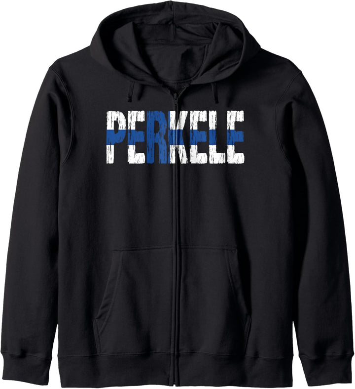 Perkele Finnish Flag Finland Suomi Distressed Gift Kapuzenjacke