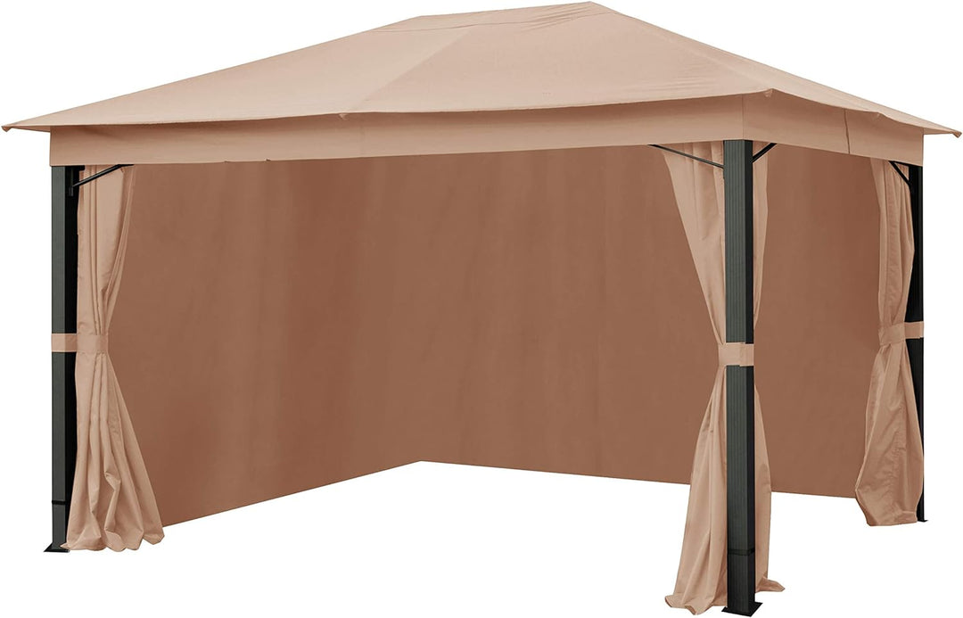 TOOLPORT 4 Seitenteile für Gartenpavillon Sunset Premium 3x4 m - Polyester ca. 180 g/m² - mit Reissv