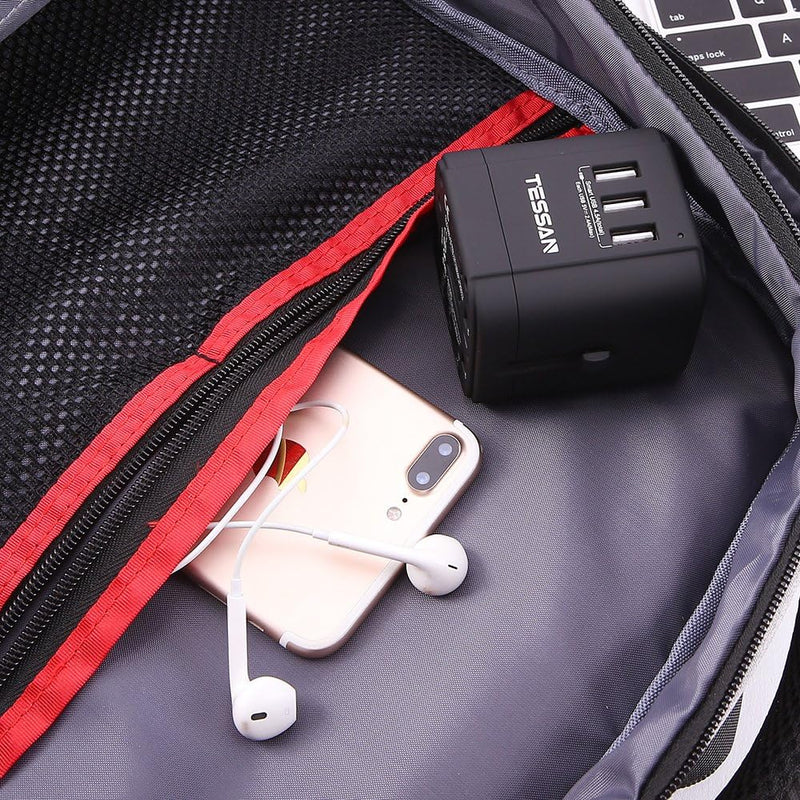TESSAN Reiseadapter Weltweit, Steckdosenadapter Japan mit 3 USB A, Reisestecker Adapter Weltweit, Un