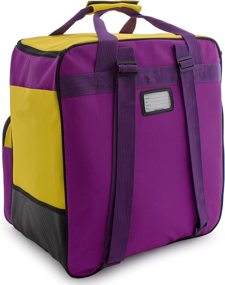 BRUBAKER Skischuhtasche Helmtasche Skischuhrucksack Superfunction Lila Gelb - Limited Edition