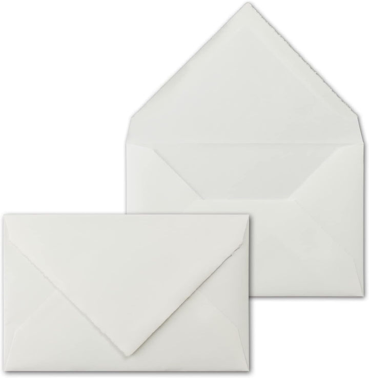 25x Vintage Doppelkarten Set aus Büttenpapier - DIN A6 Faltkarten mit DIN C6 Briefumschläge - hochdo