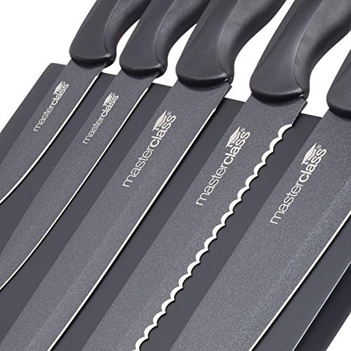MASTERCLASS Master Class Agudo Antihaft-Messerset, Stahl, Schwarz, 34 x 22 x 6 cm, 5-Einheiten
