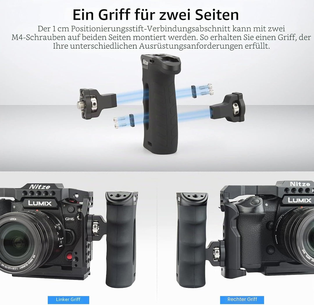 Nitze Locating Side Handle with 3/8" ARRI Locating Pins, ARRI Seitengriff Ergonomischer mit Built-in