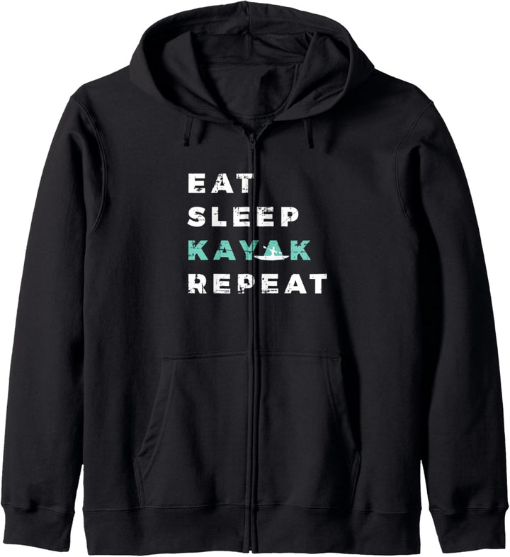 Eat Sleep Repeat Kajak Sprüche Rudern Kanu Kajak Kapuzenjacke