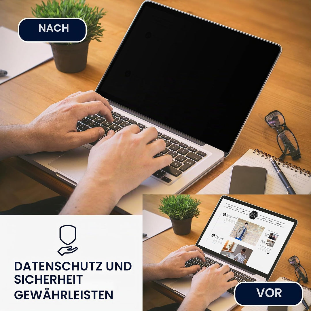 kwmobile Sichtschutzfolie für Apple MacBook Air 13 M4 2025 A3240 Folie - Blickschutzfolie Privacy Sc