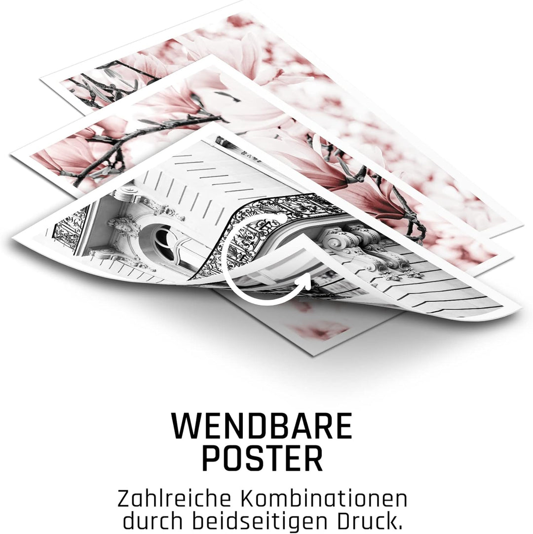 BLCKART Infinity Poster-Set Premium Rose - beidseitig bedruckte Wandbilder - Premium Poster - Bilder