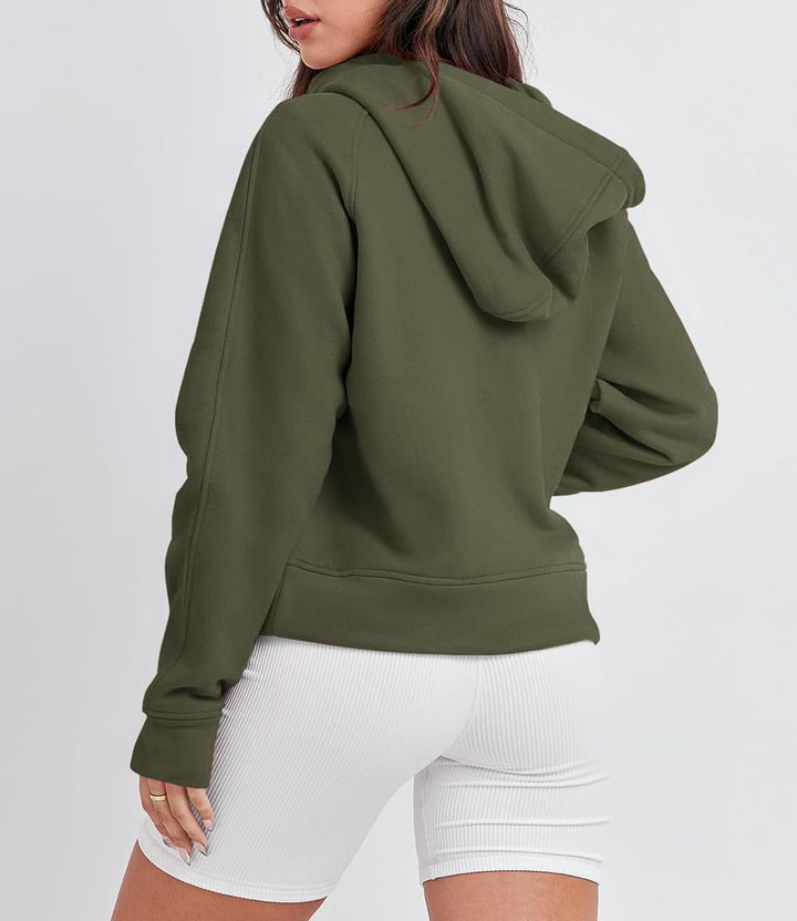 Timuspo Hoodie Damen Sweatjacke Kapuzenjacke mit Fleecet-Innenfutter Basic Zip Up Hoodie Pullover Wi