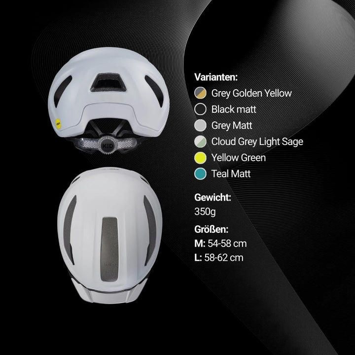 KED Fahrradhelm Reach DT-1 MIPS für Alltag und Commuter Grey Matt M (54-58 cm), Grey Matt M (54-58 c