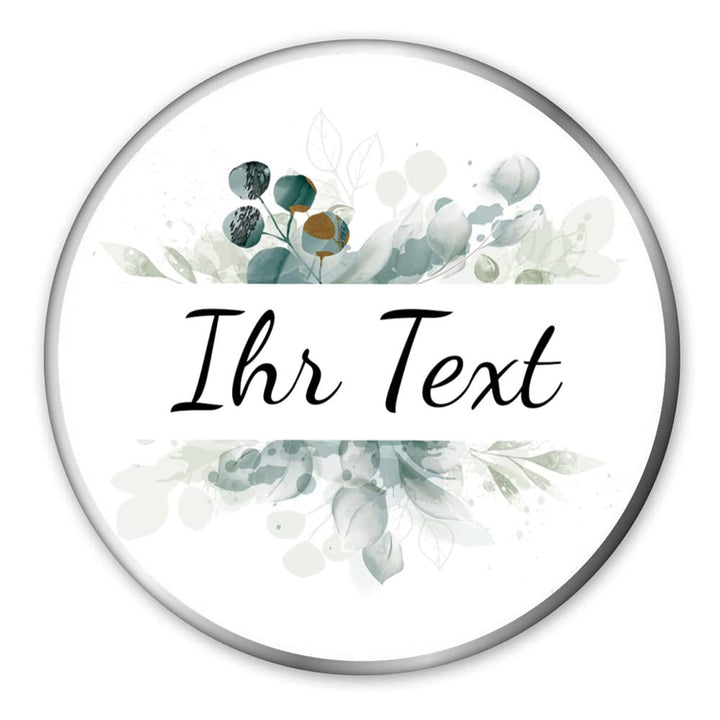 STEMPEL-FABRIK – personalisierbare runde Dose mit Name oder Wunschtext – Aquarell Motiv mit grünem B