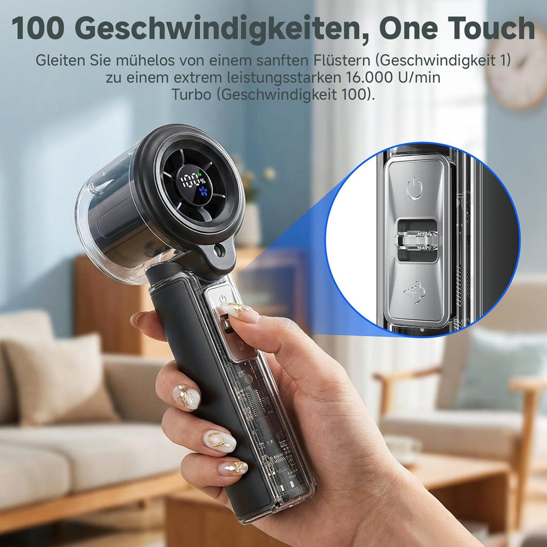 COKUNST Handventilator mit Wasser, 3000mAh USB akku aufladbar tragbarer | Mini Turbo Ventilator mit