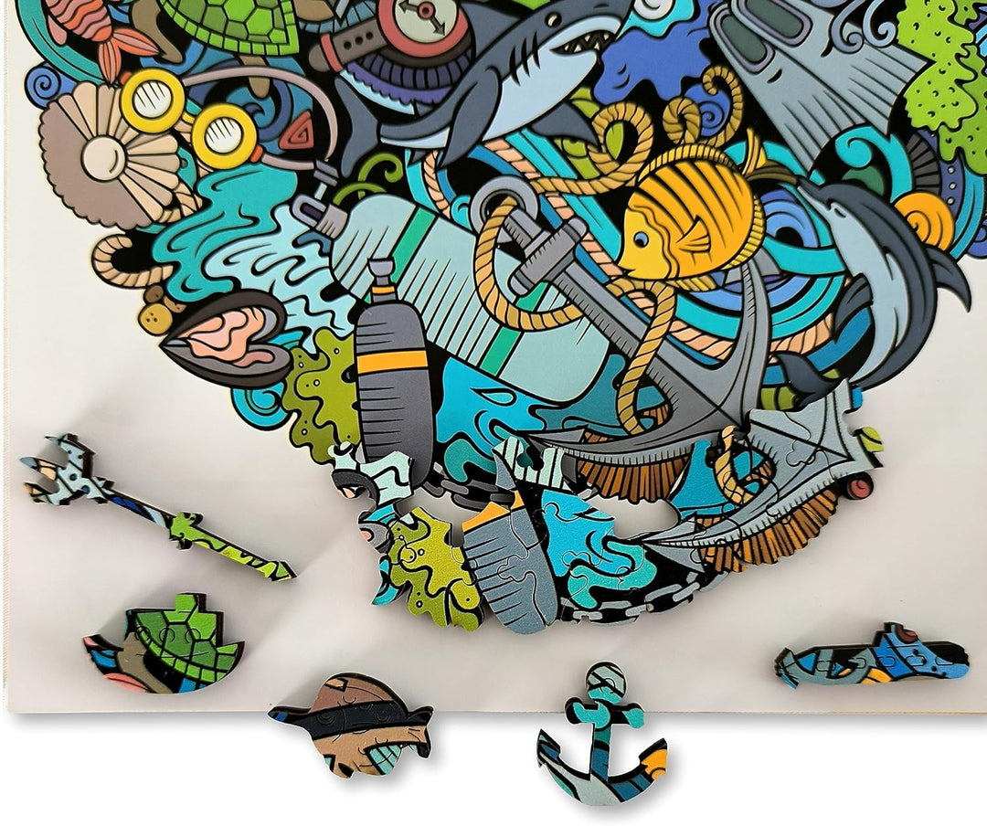 ANIWOOD Holzpuzzle Erwachsene Tieren. Gestanzter Deckel, Lebensgrosse Puzzle-Box. 3 Schwierigkeitsmo