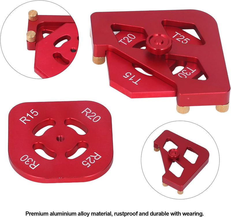 Frässchablone aus Aluminiumlegierung, Runde Ecke, Radius, Jig-Werkzeug-Set, Holzbearbeitungs-Fase, F