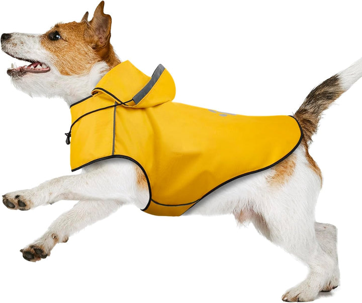 Regenmantel Hund DQGHQME Hunderegenmantel mit Reflexstreifen, Verstellbarer Regenjacke Hund, Hundema