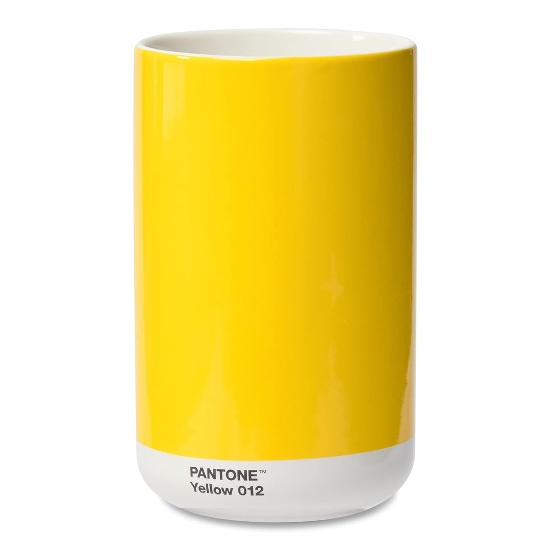 Pantone Porzellan Vase mit Geschenkbox, Jar, dekorative hochwertige Blumenvase, 1 Liter, Yellow 012