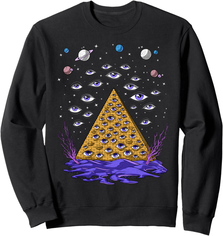 Psychedelische ägyptische Pyramide Fantasie Mythologie Sweatshirt