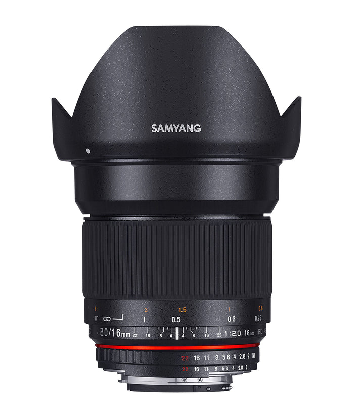 Samyang 16mm F2.0 Objektiv für Anschluss Sony Alpha Sony Alpha Single, Sony Alpha Single