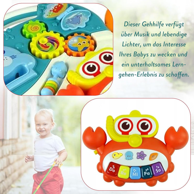 COIL Lauflernwagen Baby 5-in-1 Lauflernhilfe, Laufhilfe Baby Walker Lernspielzeug mit Musik und Lich