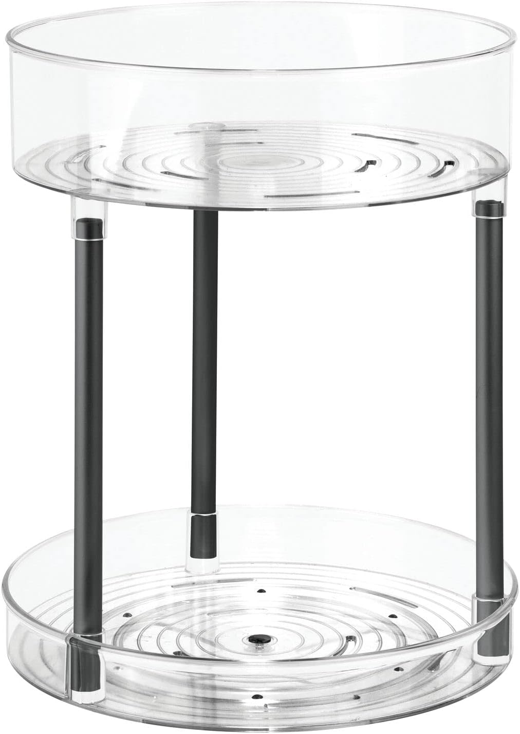 mDesign Kosmetik Organizer – zweistöckige Make-up Ablage mit Drehtellern – Baderegal stehend aus Kun