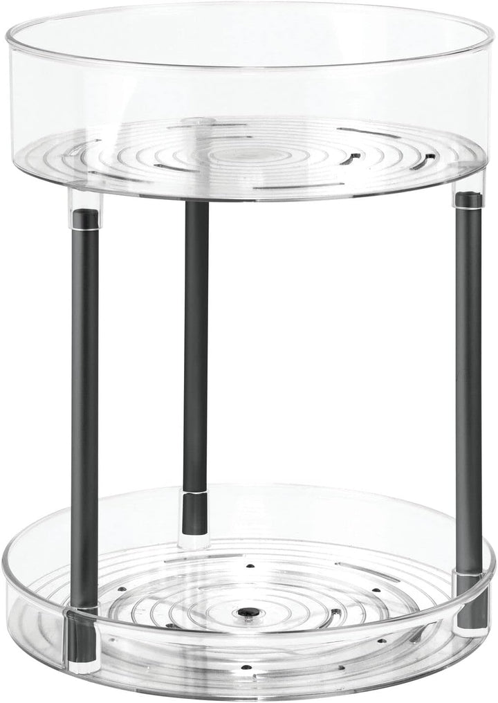 mDesign Kosmetik Organizer – zweistöckige Make-up Ablage mit Drehtellern – Baderegal stehend aus Kun