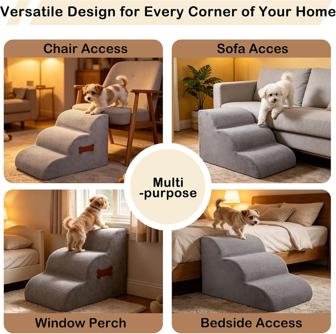 Hundetreppe für kleine Hunde, 3 Stufen Haustiertreppe für Bett &amp; Sofa, 40 cm hohe Tiertreppe für Wel