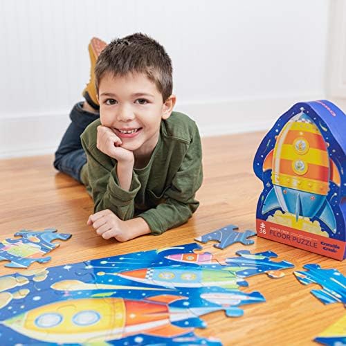 Crocodile Creek 3840771 36 Stück, geformtes Space Race Puzzles, bunt