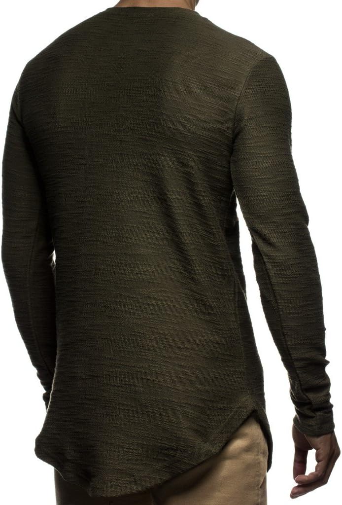 Leif Nelson Herren Pullover Rundhals-Ausschnitt Schwarzer Männer Longsleeve dünner Pulli Sweatshirt