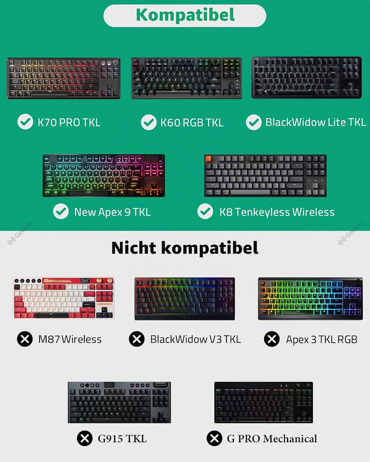 Geekria Tenkeyless TKL Tastaturhülle, Hartschalen-Reisetragetasche für 80% kompakte 87 Tasten Comput