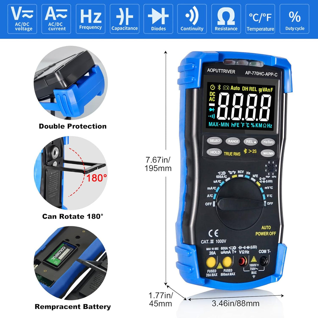 Multimeter Digital AP-770HC-APP 6000Counts Auto/Manueller Bereich Strommessgerät Multi Tester NCV St
