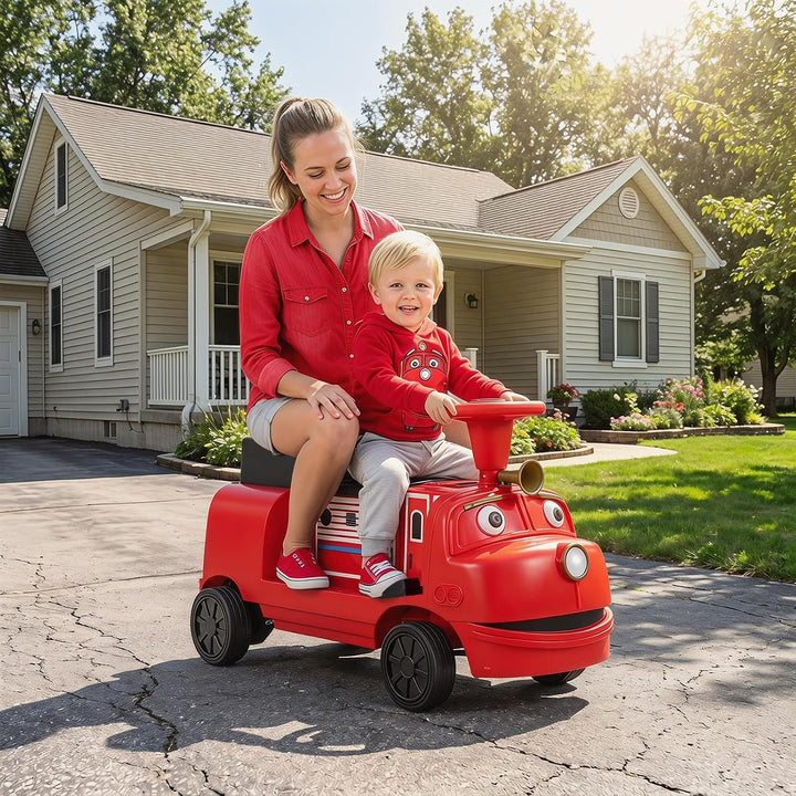 COSTWAY Kinder Elektroauto, 12V Kinderauto elektrisch mit 2 Sitzen (Rot), Rot