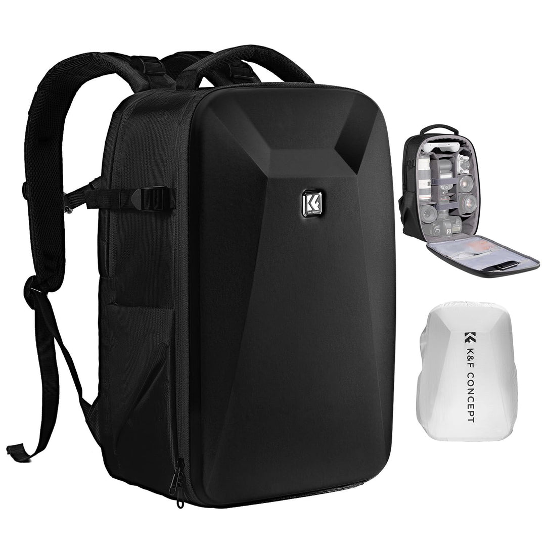 K&amp;F Concept Kamerarucksack Fotorucksack mit Hartschale Kameratasche mit 15,6-Zoll-Laptopfach und Reg
