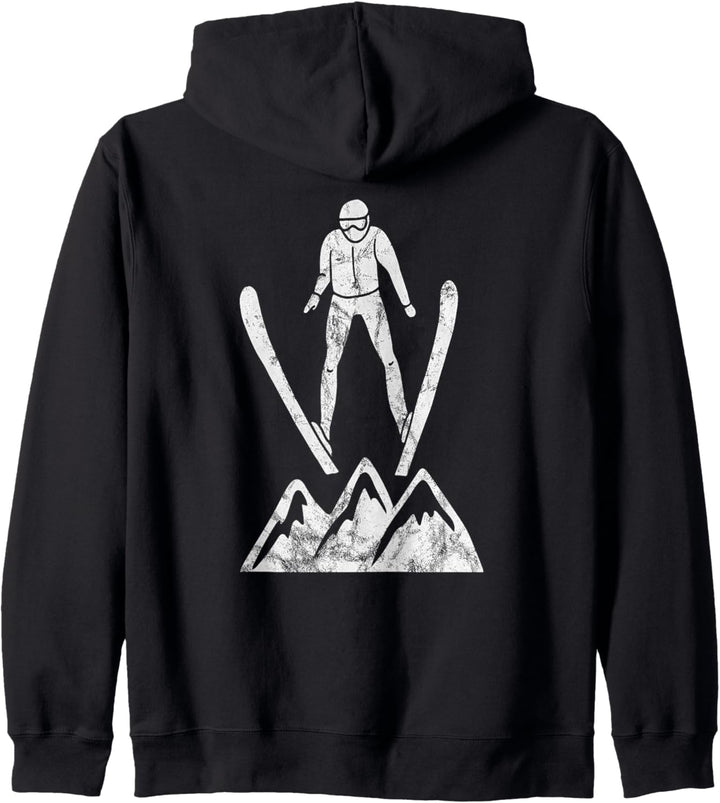 Skispringer Skifahren Skispringen Sprungschanze Berge Outfit Kapuzenjacke