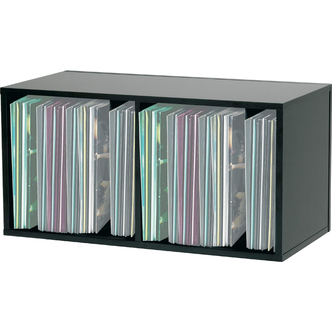 Glorious Record Box black 230 - bis zu 230 Platten im 12''-Format, mit Trennwand (115 Platten pro Fa