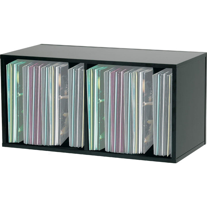 Glorious Record Box black 230 - bis zu 230 Platten im 12''-Format, mit Trennwand (115 Platten pro Fa