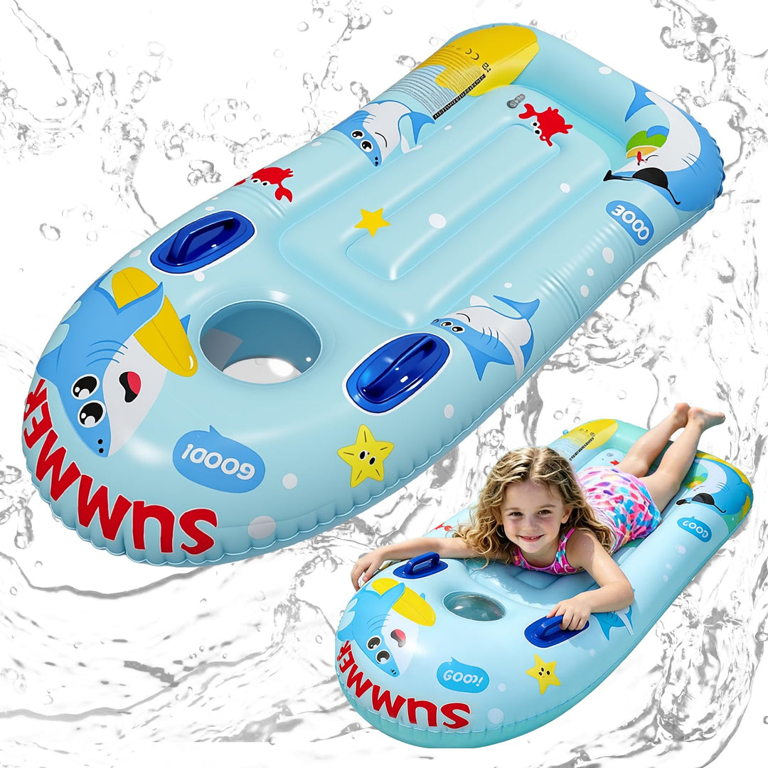 CIYIN Schwimmbrett Bodyboard Aufblasbar, Surfbrett Bodyboard mit Griffen, Schwimmhilfe Aufblasbar Ki