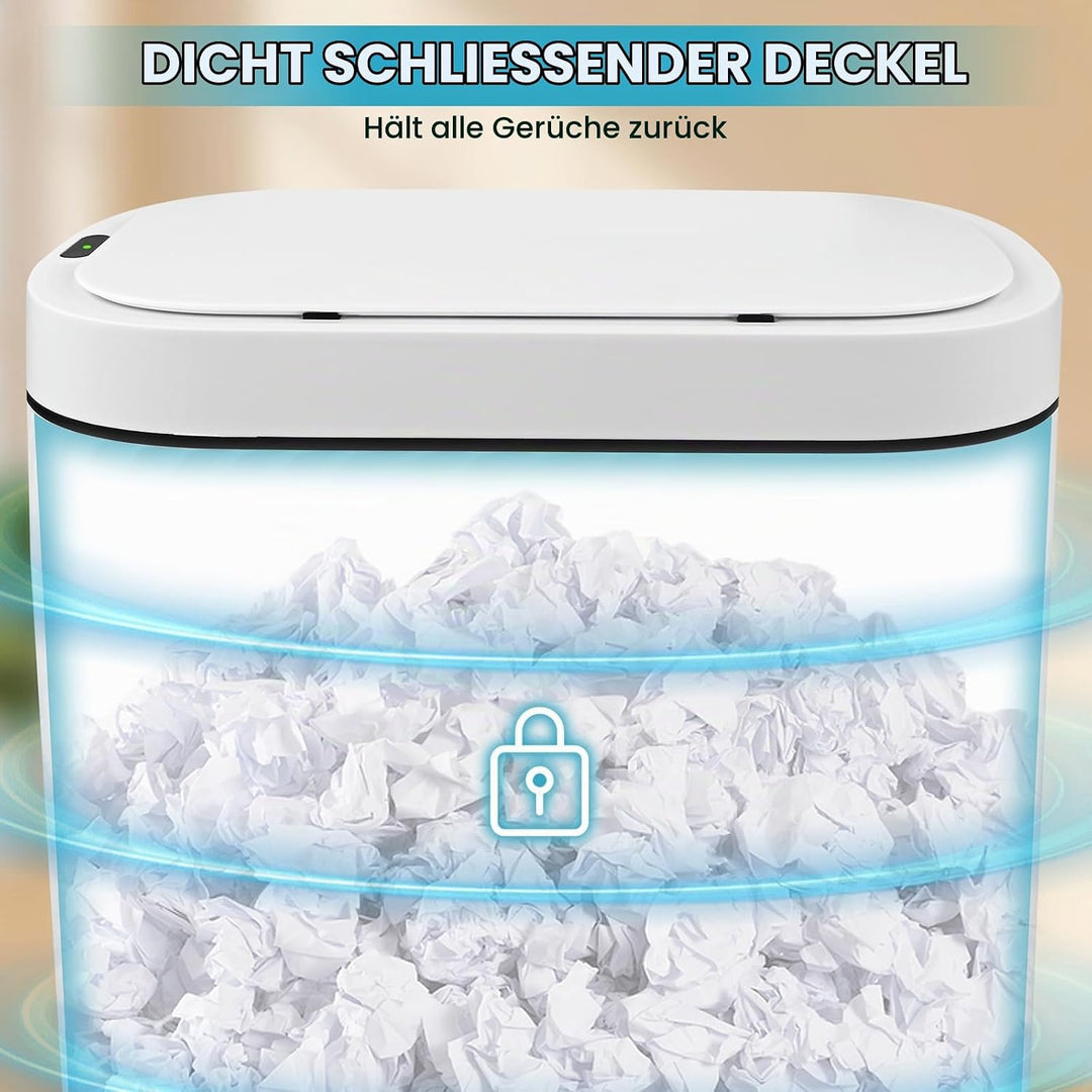 Badezimmer Mülleimer mit Deckel 8L Sensor Mülleimer, Wasserdichter Mülleimer Smart Mülleimer mit Sof