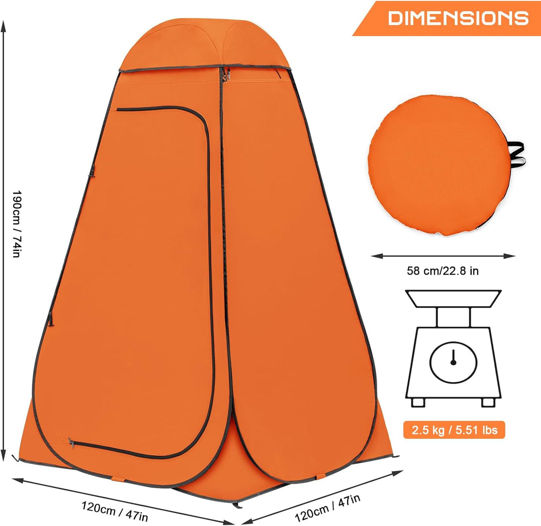 BRIAN & DANY Duschzelt Camping, Pop Up Toilettenzelt, Tragbares Umkleidezelt mit Regenschutz und Fen