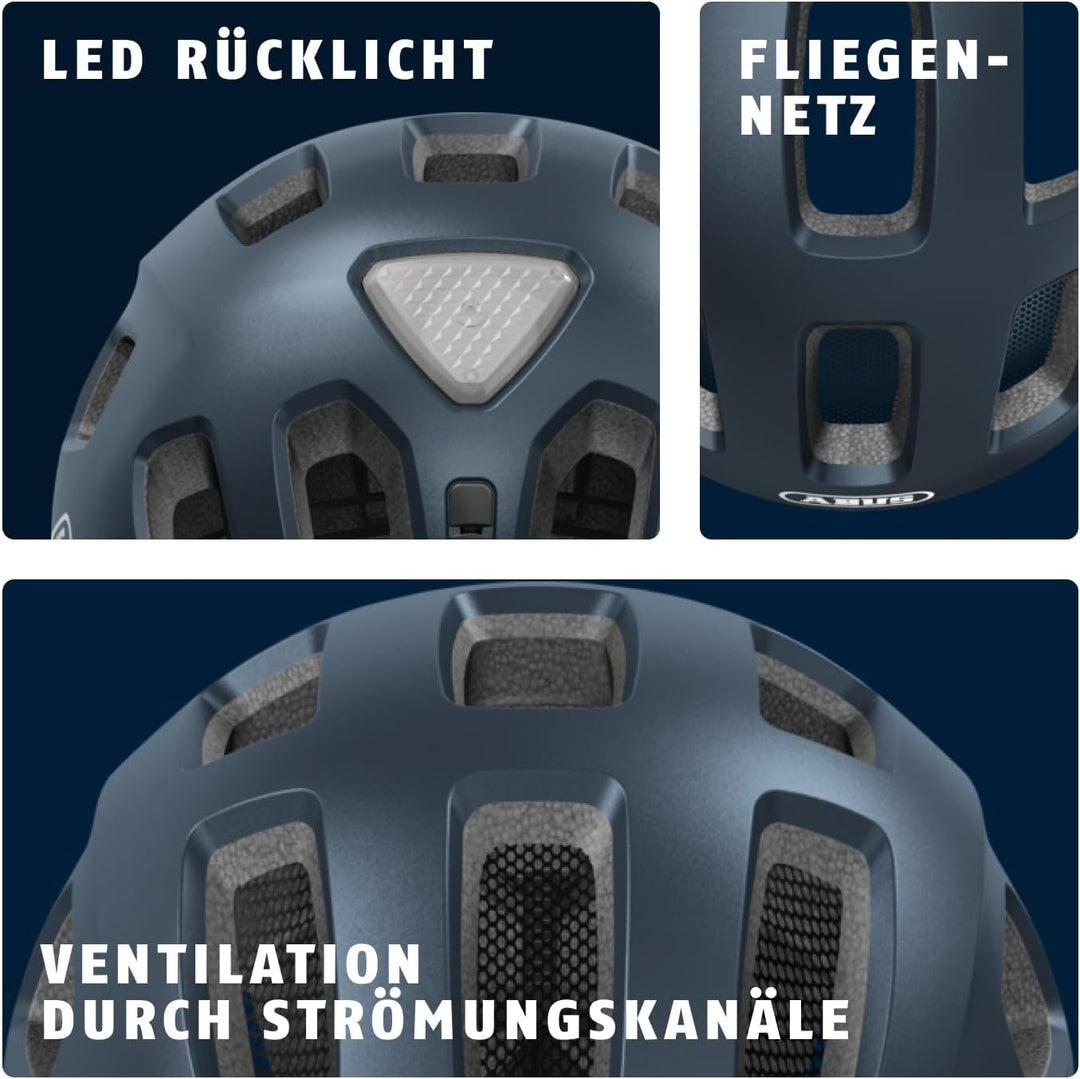 ABUS Fahrradhelm Youn-I 2.0 - mit Licht für Kinder, Jugendliche und junge Erwachsene - für Mädels un