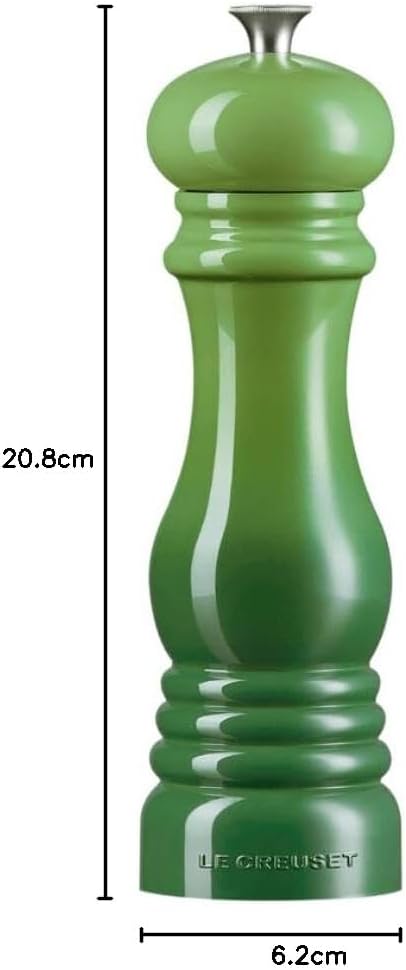 Le Creuset Pfeffermühle, ABS-Kunststoff, 6,2 x 6,2 x 20,8 cm, Keramik-Mahlwerk, Bamboo, 440012140800