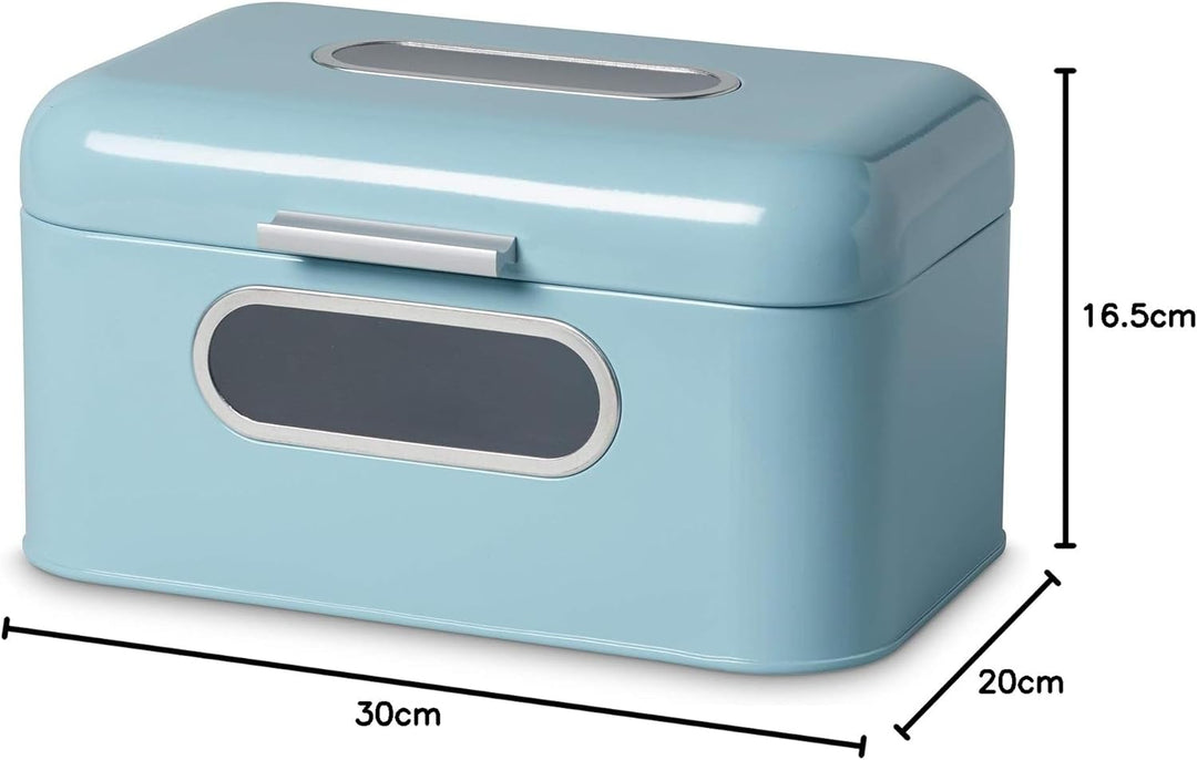 ECHTWERK Brotkasten, Brotbox, aus Metall, "smal",hellblau, 30 x 20 x 16,5 cm Hellblau S Single, Hell