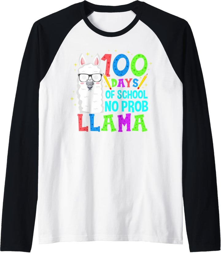 100 Days Of School No Prob-llama Teachers Students Raglan