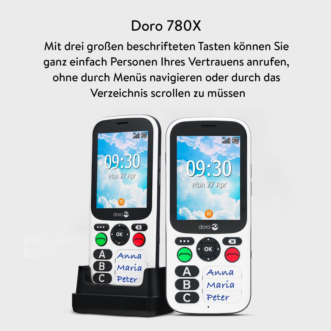 Doro 780X – 4G-Handy für ältere Menschen – Behinderung – Demenz – Hirnbehinderung – vereinfachte Tas