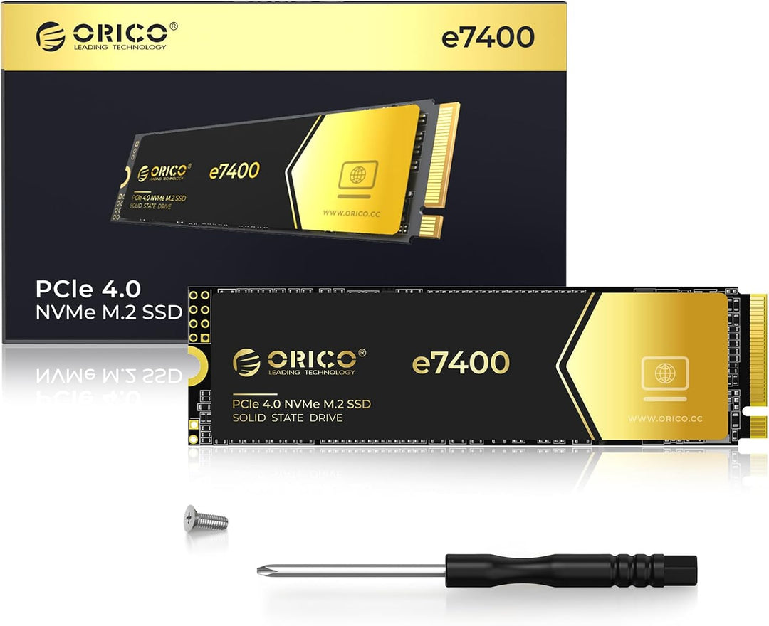 ORICO 512GB NVMe SSD M.2, PCIe 4.0X4 - Bis zu 7200MB/s M2 SSD, 3D NAND Flash M.2 2280 Internes Solid