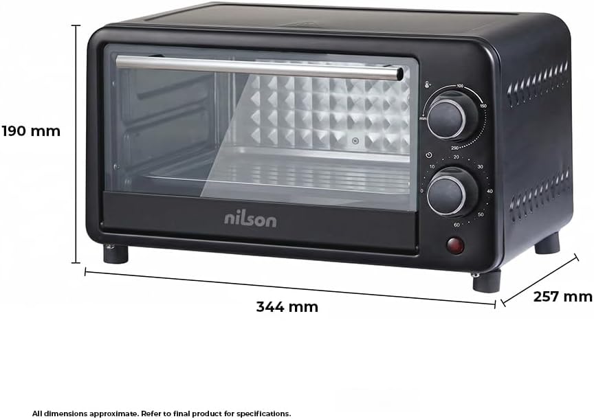Tischofen, 9 l, kompakt, 800 W, mechanische Steuerung, NHS1000N, einstellbares Thermostat, maximale