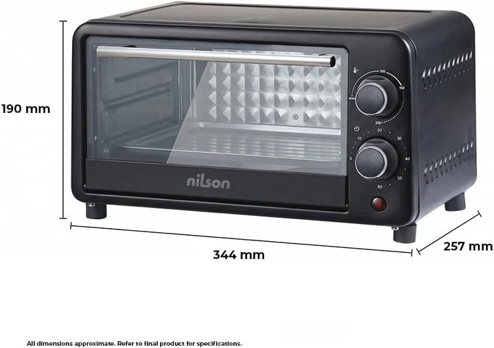 Tischofen, 9 l, kompakt, 800 W, mechanische Steuerung, NHS1000N, einstellbares Thermostat, maximale