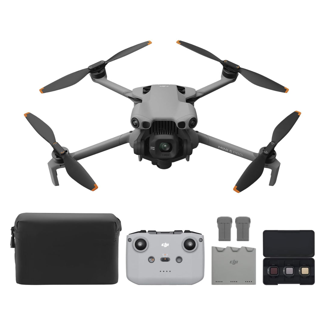 DJI Mini 5 Pro Fly More Combo mit DJI RC-N3 und Vielseitiges Zubehör, C0-Zertifiziert, Drohne mit Ka
