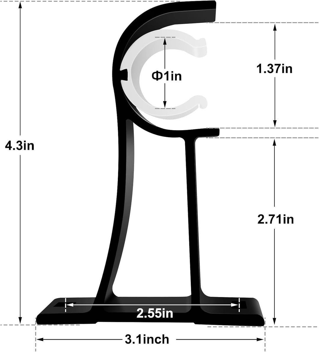 Gardinenstangenhalterung, robuste Gardinenstangenhalterung, schwarz, 8 Stück, Gardinenstangenhalter,