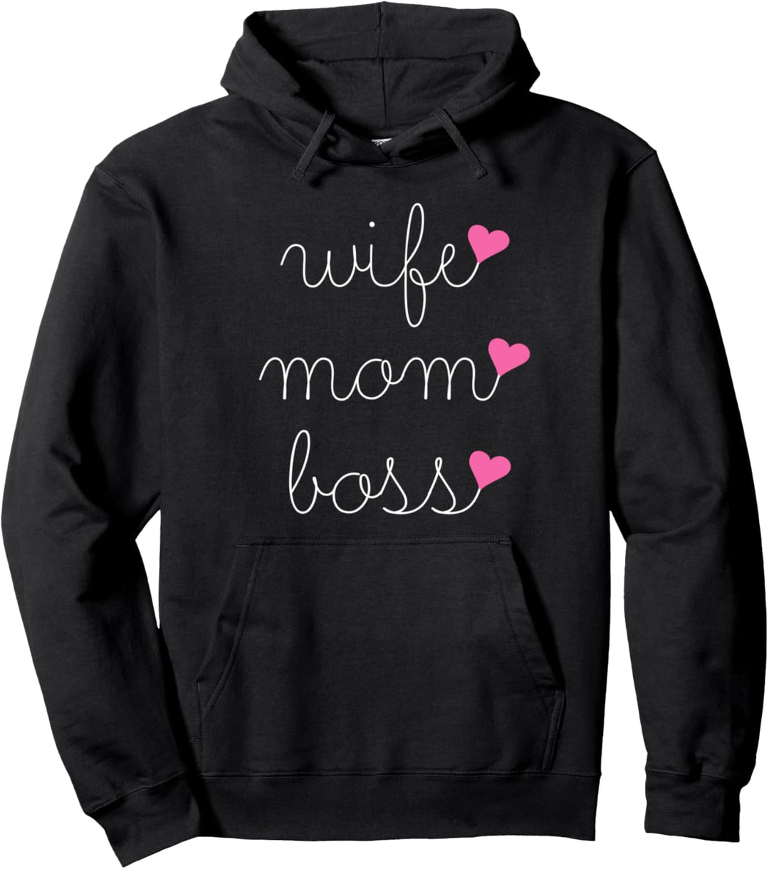 Spruch - Wife Mom Boss - für starke sexy Frauen – Sommer Pullover Hoodie