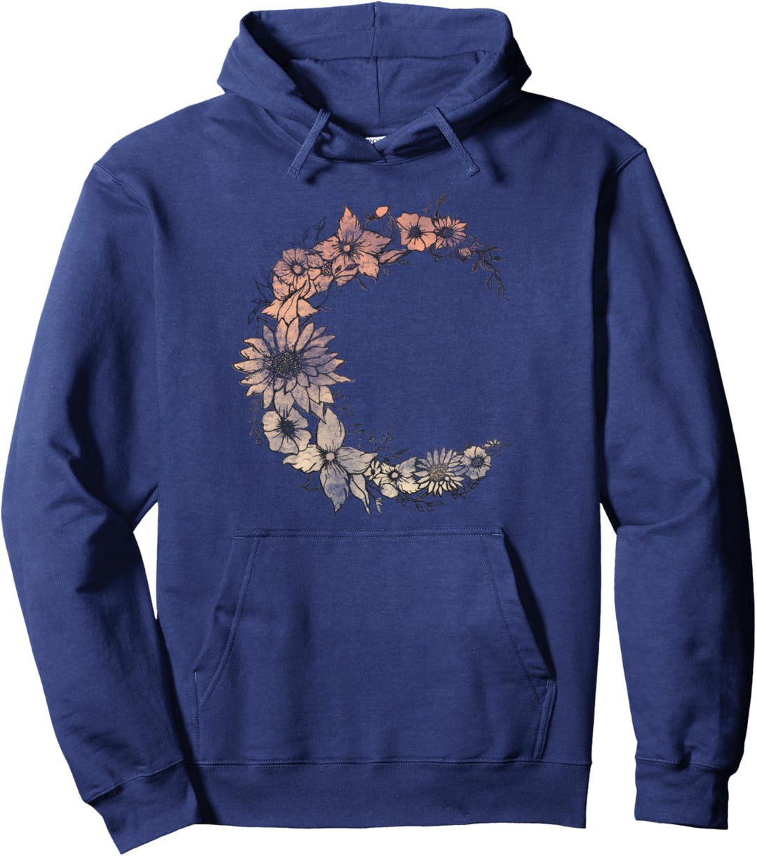 Trendy Sun Flower Moon Beams Pullover Hoodie
