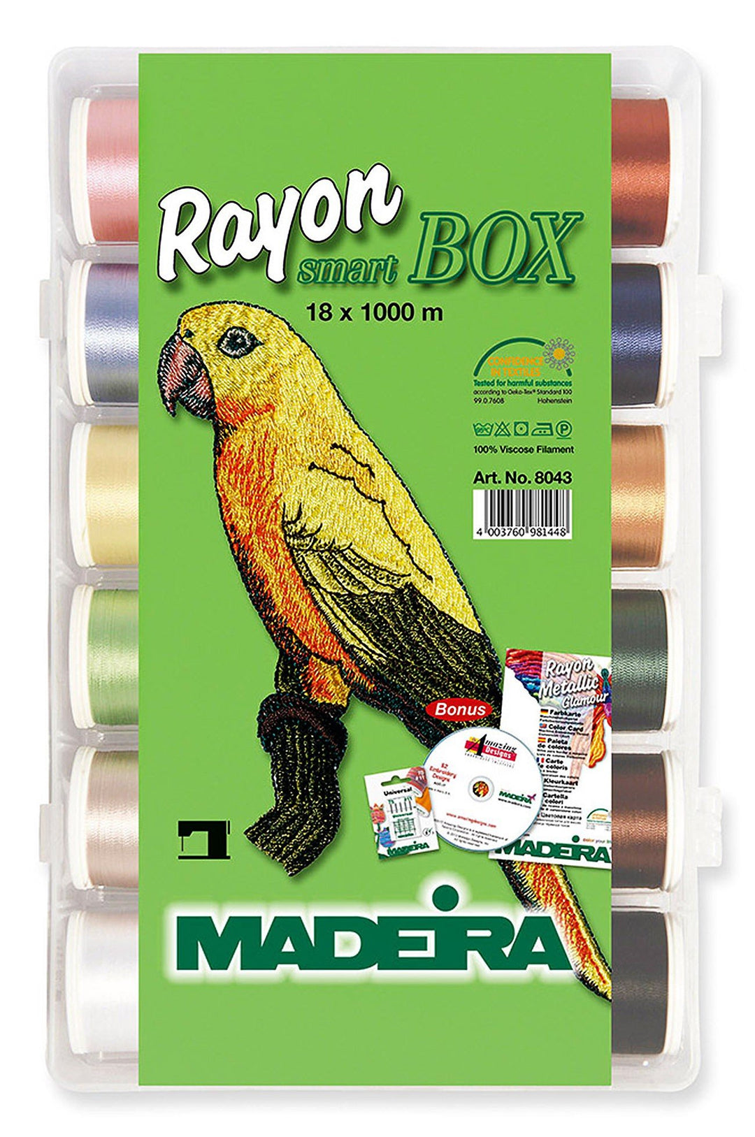 MADEIRA Stickfaden 4003760981448 – SM Art Stickgarn Box 18 Spulen Art. 8043