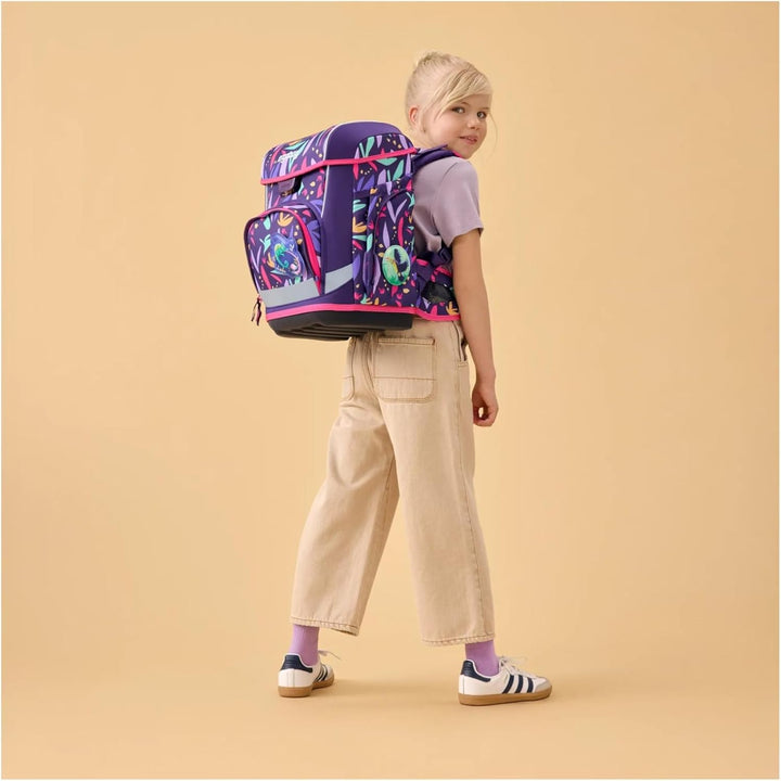 ergobag cubo Light Set ergonomischer Schulranzen, extra leicht, Set 5-teilig, 860 g Ambärzonas - Lil